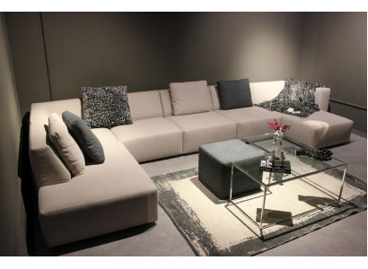 U-Forma sofa Moderní rohová pohovka s konferenčním stolečkem potahovaná pohovka nábytek do obývacího pokoje.