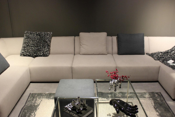 U-Forma sofa Moderní rohová pohovka s konferenčním stolečkem potahovaná pohovka nábytek do obývacího pokoje.