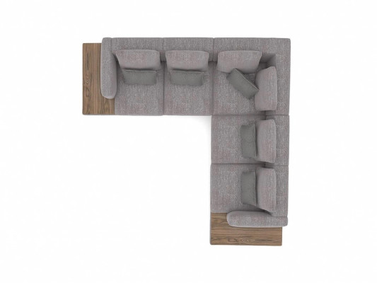 Obývací pokoj Šedá Textilní Pohovka Rozkládací L-Forma Designer Luxusní Pohovka