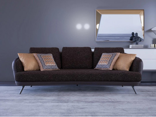Třímístná pohovka Chesterfield pro luxusní obývací pokoj.