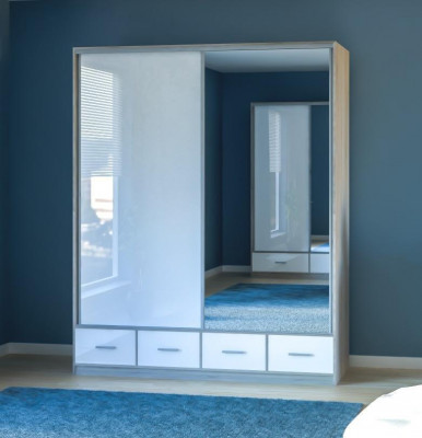 Skříň Šatní skříň Nástěnná skříň Ložnice Dospělí Barva Bílá Nábytek Nový