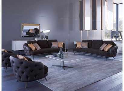 Kompletní nábytek moderního Chesterfield obývacího pokoje třísedák.