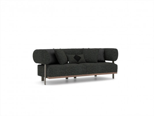 Sofa set černý nábytek Pohovka dvoumístná 2x křeslo Luxusní obývací pokoj