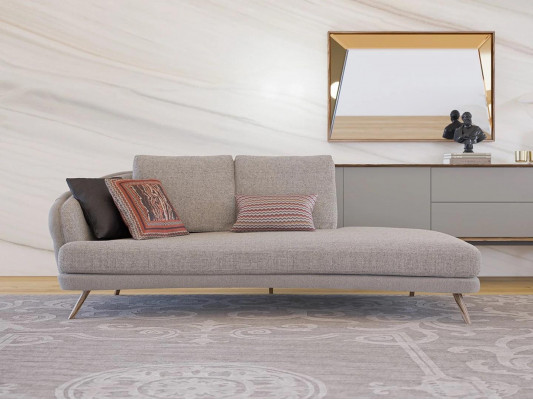 Šedá pohovka Chesterfield do obývacího pokoje, třísedadlová pohovka, designové čalounění.