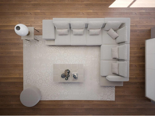 Polštářový nábytek Šedá Sofa Pohovka L-Tvar Design Rohová sedací souprava Nová Obývací pokoj Stolk.