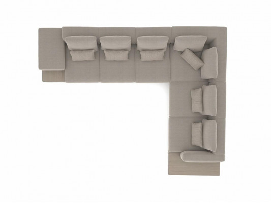 Polštářový nábytek Šedá Sofa Pohovka L-Tvar Design Rohová sedací souprava Nová Obývací pokoj Stolk.