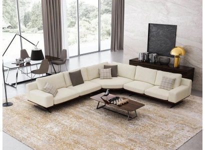 Návrh rohové sedačky L tvar Textil obývací pokoj Konferenční stolek Luxus nábytek Nový
