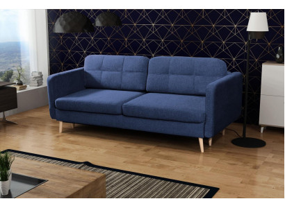 Rozkládací pohovka Luxus Designer Sofa 3místná nábytek potah textil Modrá sedačka Rohovi.