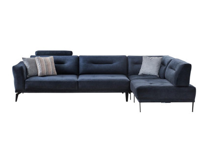 Eck Garnitur Obývací Pokoj Modrá L-Forma Látka Sofa Moderní Design