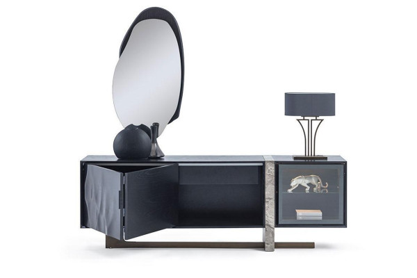 Sideboard Buffet Spiegel Esszimmer Wohnzimmer Modern Design 2tlg. Set