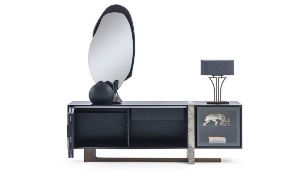 Sideboard Buffet Spiegel Esszimmer Wohnzimmer Modern Design 2tlg. Set