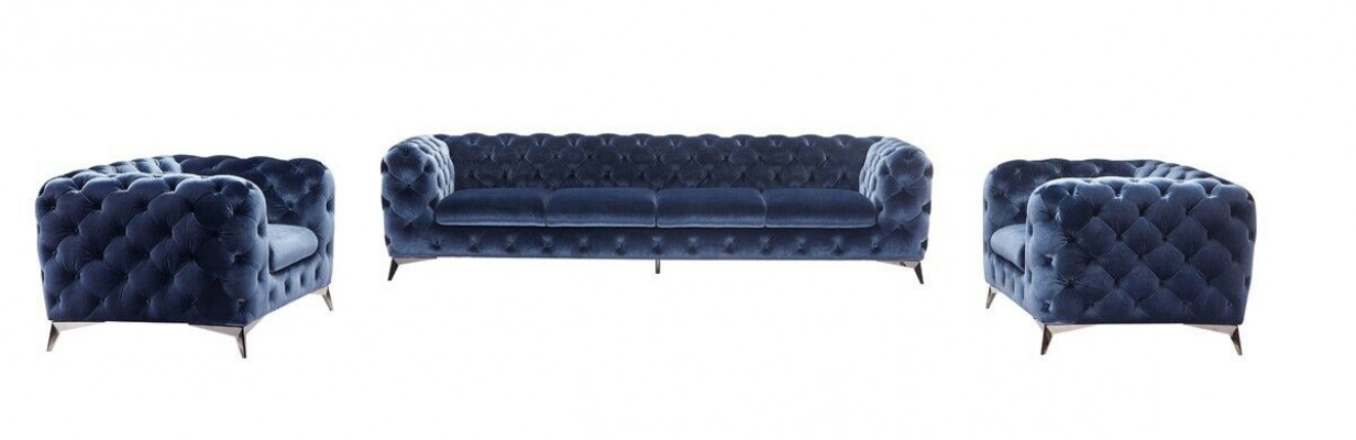 Sofa Chesterfield Pohovka Čalouněná XXL Velká Garnitur Textil 4+1+1 designer