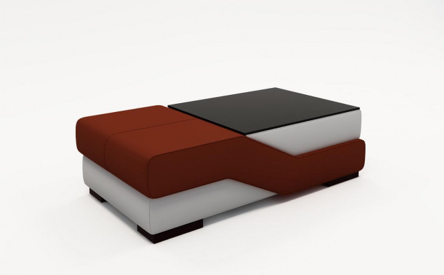 Designer skleněný stůl Stůl Polstrovaný Moderní Obývací pokoj Kožená Pohovka Sofa