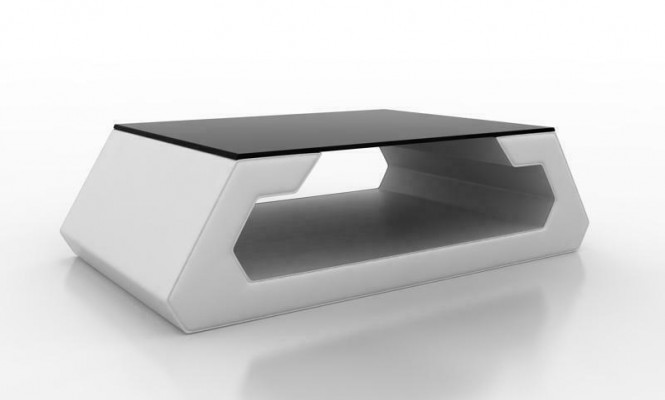 Sofa stůl design obývací pokoj sklo kůže pohovka stolek pomocný káva