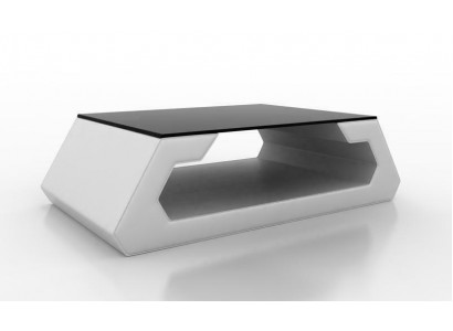 Sofa stůl design obývací pokoj sklo kůže pohovka stolek pomocný káva