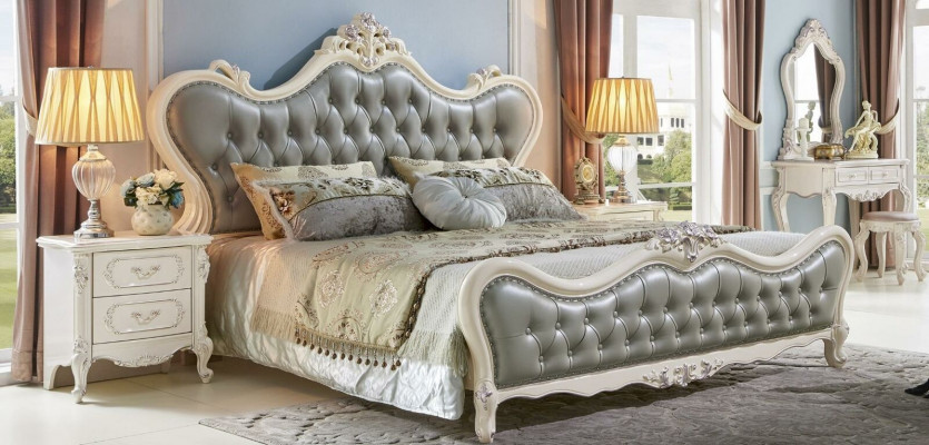 Postel Design Noční stolek 3 kusy. Ložnice Sad Moderní Luxus Kůže Masivní dřevo