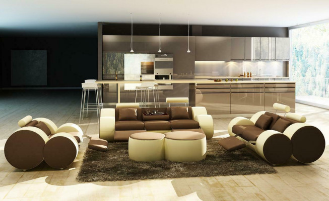 Moderní obývací pokoj, sedací souprava sedací soupravy pohovky 3+2+1 design
