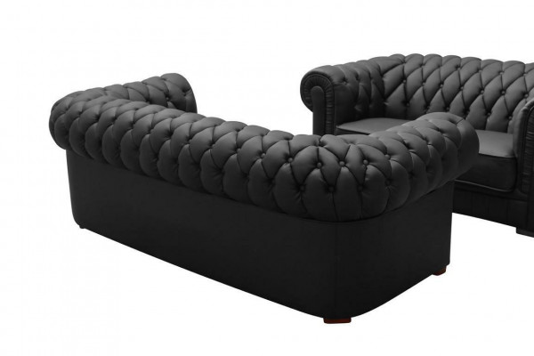 Chesterfield sestava gaučů Klasická obývací souprava gaučů Sofa Set Polster Garnitur.
