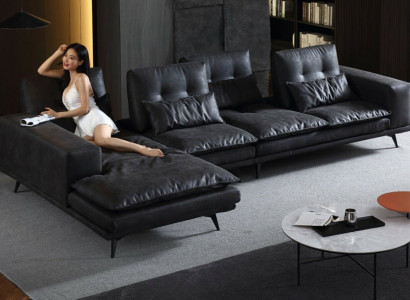 Žijící krajina Design Rohová pohovka Textilie Kůže Nové Pohovky L Tvar Pohovka Gauč