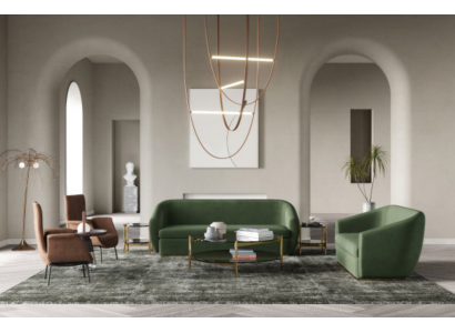 Sofa 3+3 místný zelený nábytek, kůžové pohovky garnitury sofa.