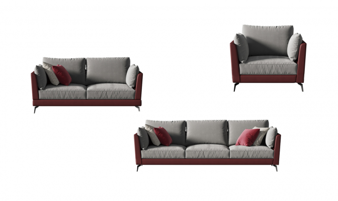 Sofa sestava 3+2+1 Místný látka textilní obývací krajina Pohovky gauče čalounění
