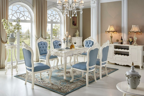 Klasický barokní set 4x Chesterfield křesel skupina masivního dřeva.