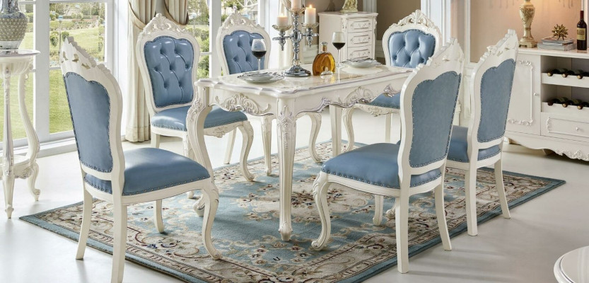 Klasický barokní set 4x Chesterfield křesel skupina masivního dřeva.
