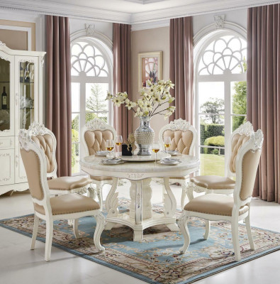 Exkluzivní béžové Chesterfieldské polstrované židle, designer židle - set x4 barokní styl set masivní dřevěné židle