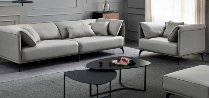Italská designová pohovka, sedací souprava 4+1 sedadlo, křeslo, polstrování nábytek