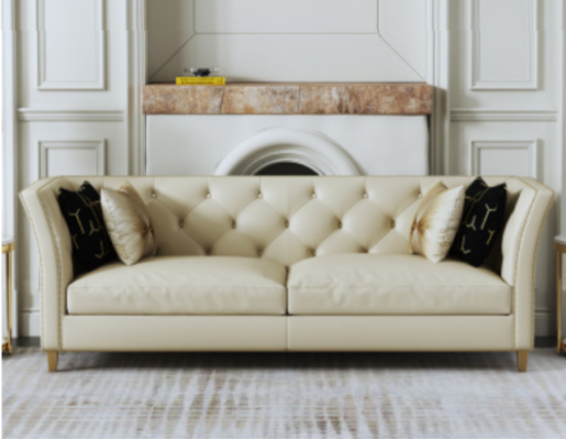 Moderní sedací souprava Chesterfield 3+2 Pohodlné pohovky Kožený nábytek