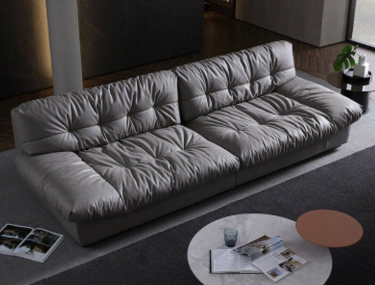 Velká xxl obývací místnost Kůže Moderní design Pohovka 4místná Textilní