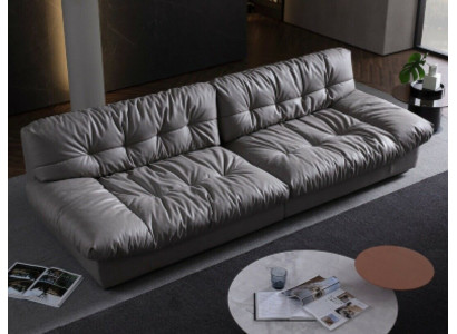 Velká xxl obývací místnost Kůže Moderní design Pohovka 4místná Textilní