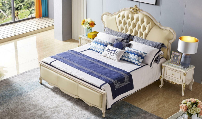 Chesterfield Big Luxus dvojlůžko manželská postel design 180x200 masivní dřevo