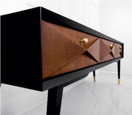 Konzolový stůl stůl konzole komoda sideboard dřevo moderní luxusní hnědý design nový.