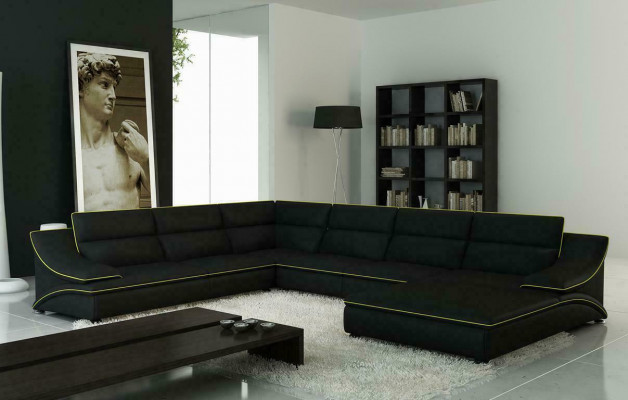 Design XXL Velké rohy Nárožní čalouněná pohovka Kůže sedací souprava
