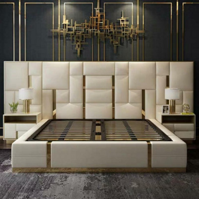 Postel Čalouněný Design Luxus Dřevo Dvojlůžkový Hotel Postele Manželská Ložnice