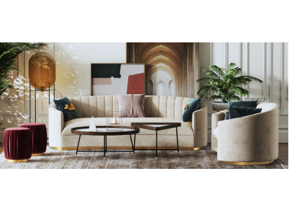 Sofa sestava 3+1 sezení Design Sofa Potahová pohovka Pohovka Moderní