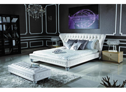 Designer manželská postel postel postele kůže Chesterfield Hotel Luxus ložnice