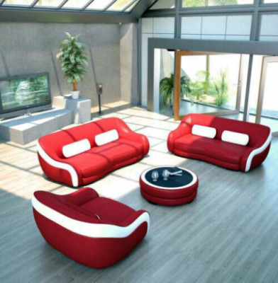 Sofa seto sedáků designu XXL potah kůže. Souprava sedacích garnitur 3+2 míst.