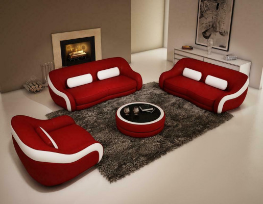 Sofa seto sedáků designu XXL potah kůže. Souprava sedacích garnitur 3+2 míst.