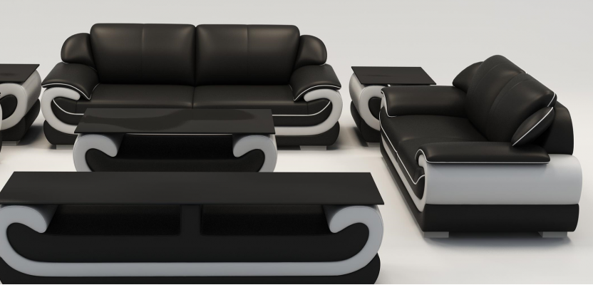 Kůžená pohovka sedačka obývací souprava 3+2 místná moderní designová pohovka 0615.