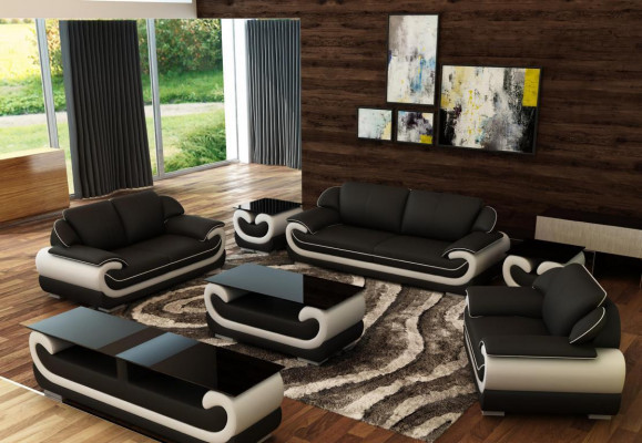 Kůžená pohovka sedačka obývací souprava 3+2 místná moderní designová pohovka 0615.