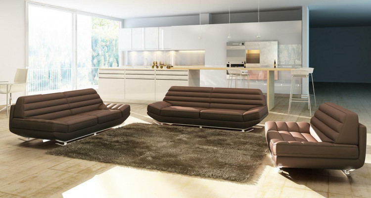 Sofa s designovým potahem 3+2 set kožená sedací souprava obývacího pokoje.