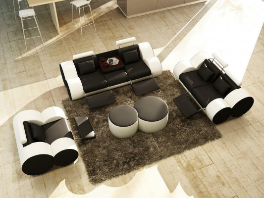 Sofa Design Sofa 3+2 set polstry kůže pohovka obývacího pokoje Garnituren