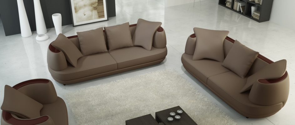 Sofa Design Pohovka 3+2 Set Polstrovaná kůže Pohovka obývacího pokoje Garnisony