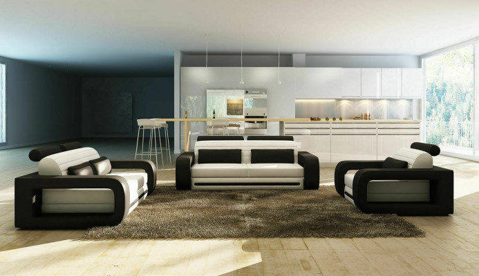 Kůží Sofa Pohovka Pohovky Pohovka 3místná Design Moderní Pohovka 3místná Davos.