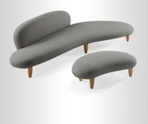 Sofa 4 Místný Stůl Stůl Sedací Nábytek Obývací Krajina Potah Textil Moderní Látka