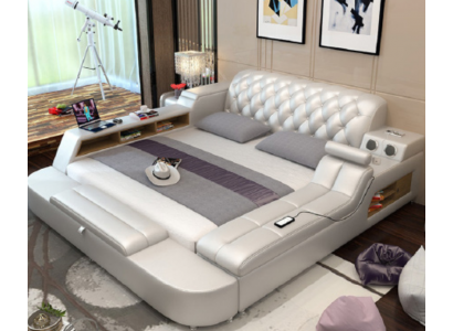 Návrh postele Velké postele Kožené hotely čalouněné 180x200 Regál s multifunkcí