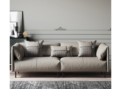 Design Italský nábytek Big xxl 3místná pohovka Kožená sedací souprava Luxus