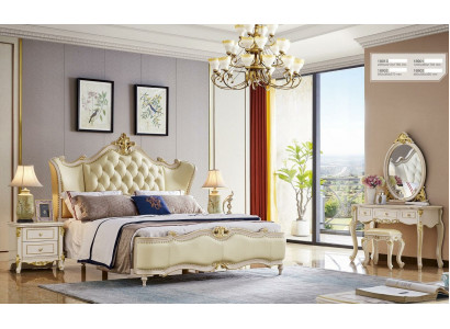 Design nábytku noční stolek ložnice 5 dílný set toaletní stolek postel masivní dřevo